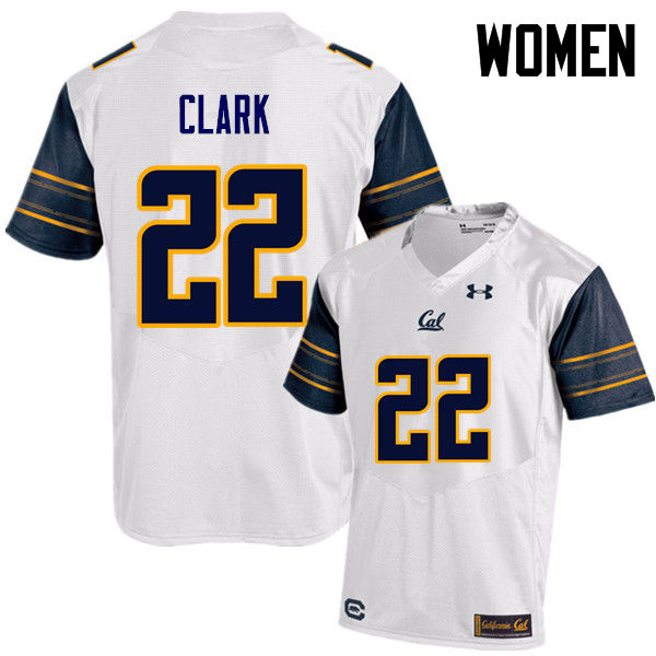 Women #22 Derrick Clark Cal Bears (California Golden Bears College) Football Jerseys Sale-White - Click Image to Close